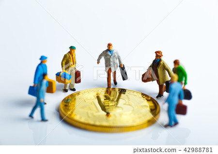 Bit coins and businessmen Bit coins and businessmen 42988781
