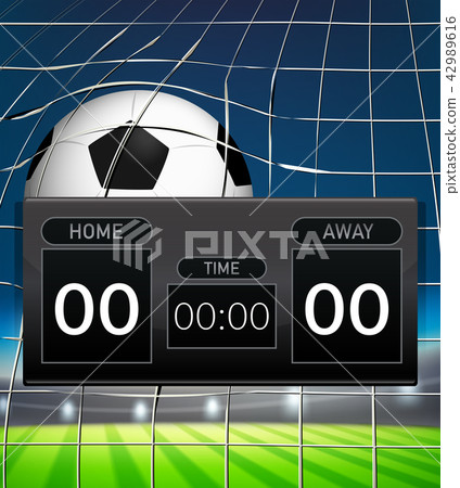 A football scoreboard template 42989616