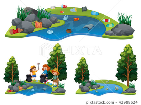 A set of dirty and clean river A set of dirty and clean river 42989624