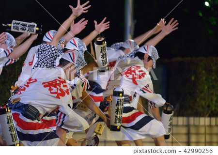 Authentic Tokushima Awa Odori powerful man dancing Authentic Tokushima Awa Odori powerful man dancing 42990256