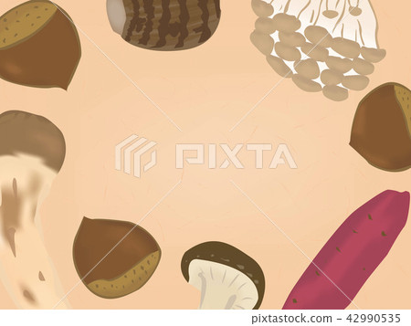 Autumn vegetable frame illustration Autumn vegetable frame illustration 42990535