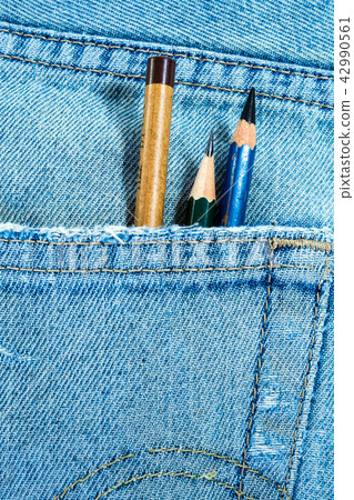 Pencil in the pocket of blue jean Pencil in the pocket of blue jean 42990561