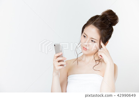 美女形象（智能手機） 42990649