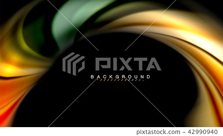 Fluid colors abstract background, twisted liquid design on black, colorful marble or plastic wave Fluid colors abstract background, twisted liquid design on black, colorful marble or plastic wave 42990940