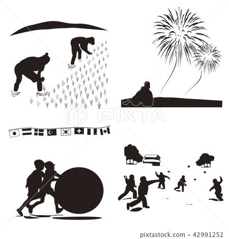 Spring, summer, fall, and winter silhouette - Stock Illustration ...