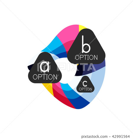 Abstract colorful geometric option infographics design template with sample abc options. Abstract Abstract colorful geometric option infographics design template with sample abc options. Abstract 42991564
