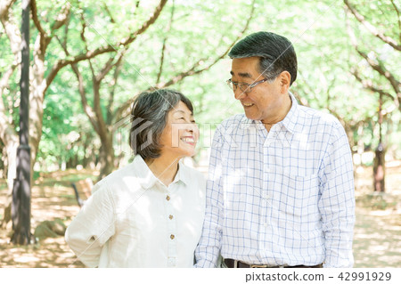 Senior Oshidori couple Senior Oshidori couple 42991929