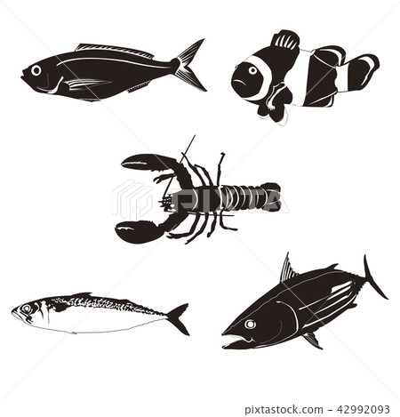 Sea life silhouette Sea life silhouette 42992093