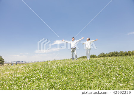Senior Oshidori couple Senior Oshidori couple 42992239