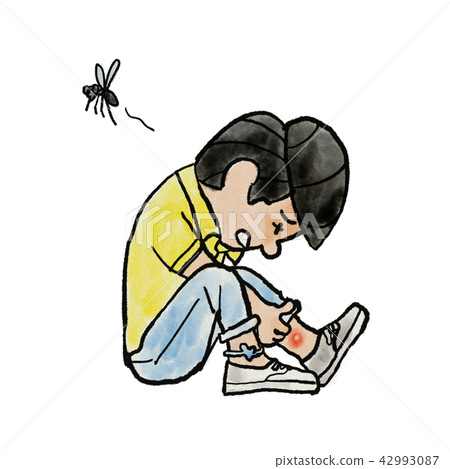 一個男人被蚊子叮咬 一個男人被蚊子叮咬 42993087