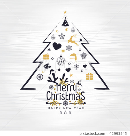 Retro Vintage Merry Christmas and Happy New Year Retro Vintage Merry Christmas and Happy New Year 42993345