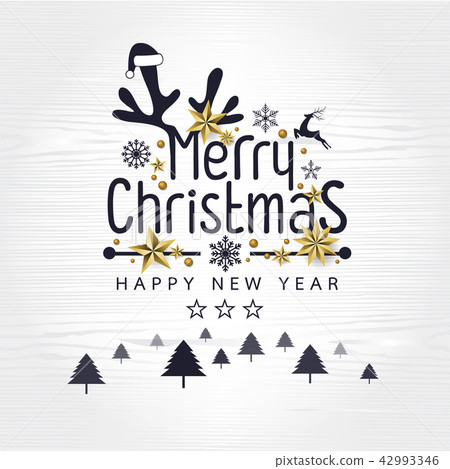 Retro Vintage Merry Christmas and Happy New Year Retro Vintage Merry Christmas and Happy New Year 42993346
