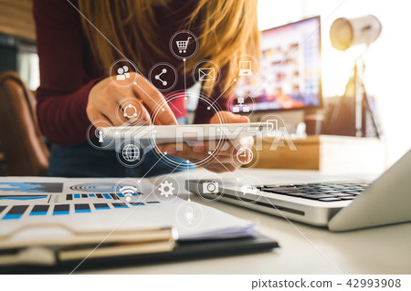 hand online banking payment communication network 42993908