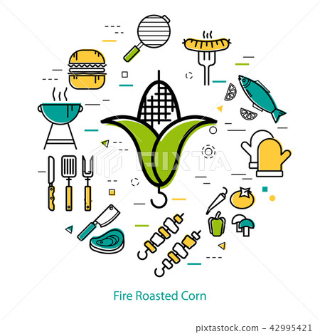 Fire Roasted Corn - round concept 42995421