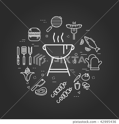 Charcoal Grill on black 42995436