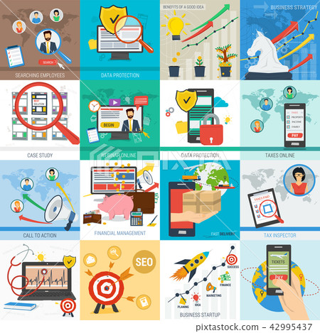 Sixteen vector business concept 42995437