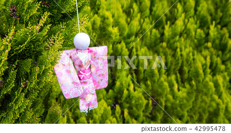 Teru Teru Bozu. Japanese Rain Doll wearing kimono Teru Teru Bozu. Japanese Rain Doll wearing kimono 42995478
