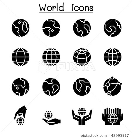 World, Earth icon set-插圖素材 [42995517] - PIXTA圖庫