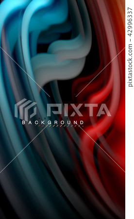 Fluid colors abstract background, twisted liquid design on black, colorful marble or plastic wave 42996337