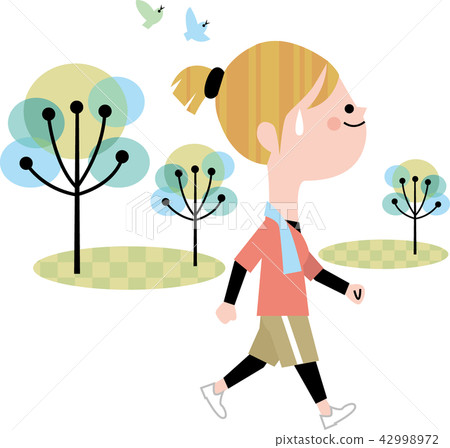 A woman working on a walking diet 42998972