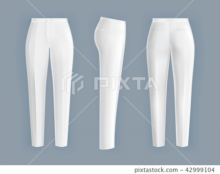 White womens pants realistic isolated  42999104