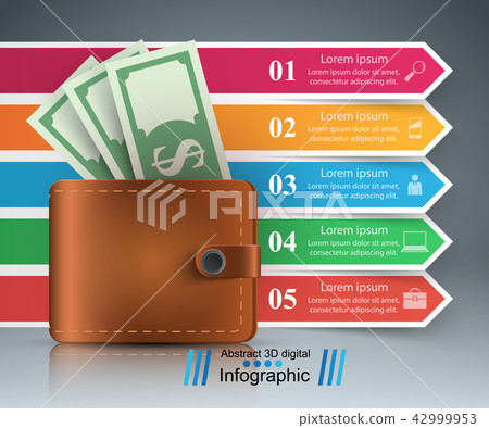 Business Infographics. Dollar, Wallet icon. Business Infographics. Dollar, Wallet icon. 42999953