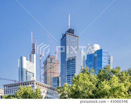 The skyline of Frankfurt city seen from Opernplatz, Germany The skyline of Frankfurt city seen from Opernplatz, Germany 43000346