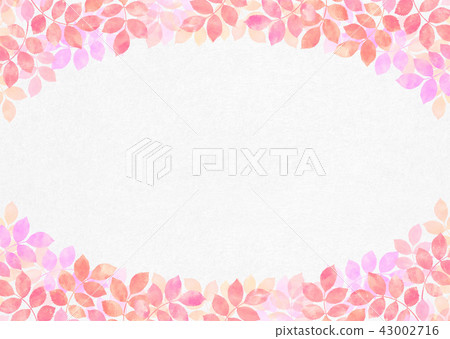 水彩觸摸樹葉框秋葉 43002716