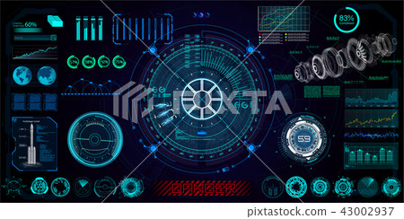 Futuristic concept HUD, GUI Futuristic concept HUD, GUI 43002937