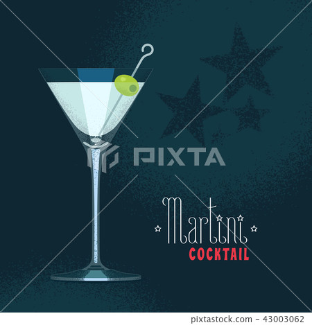 Martini glass with olives vector illustration 43003062