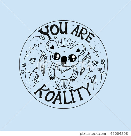 koala lettering circle composition koala lettering circle composition 43004208