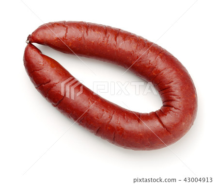 Top view of smoked beef sausage Top view of smoked beef sausage 43004913