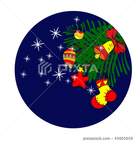 Christmas tree on a blue background - Stock Illustration [43005059] - PIXTA