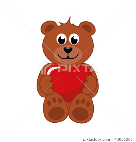 brown teddy bear with red heart brown teddy bear with red heart 43005205