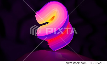 Illustration of an abstract logo neon shape rotation. 3D illustration Illustration of an abstract logo neon shape rotation. 3D illustration 43005219