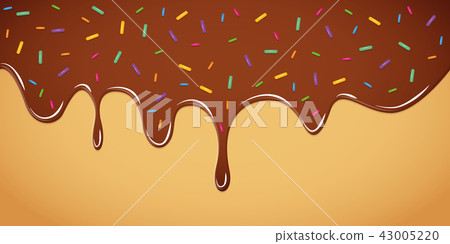 chocolate glaze with colorful sugar sprinkles chocolate glaze with colorful sugar sprinkles 43005220