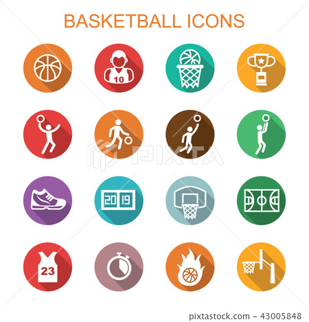 basketball long shadow icons 43005848