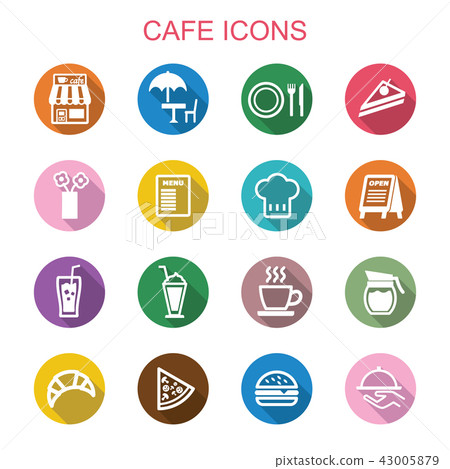 cafe long shadow icons cafe long shadow icons 43005879