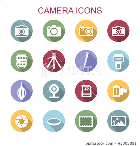 camera long shadow icons 43005881