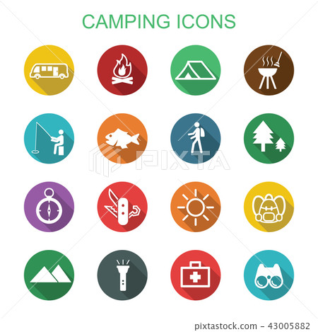 camping long shadow icons 43005882
