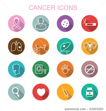 cancer long shadow icons 43005883