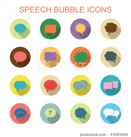 colorful speech bubble long shadow icons - Stock Illustration [43005896 ...