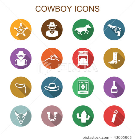 cowboy long shadow icons cowboy long shadow icons 43005905