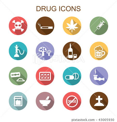 drug long shadow icons 43005930