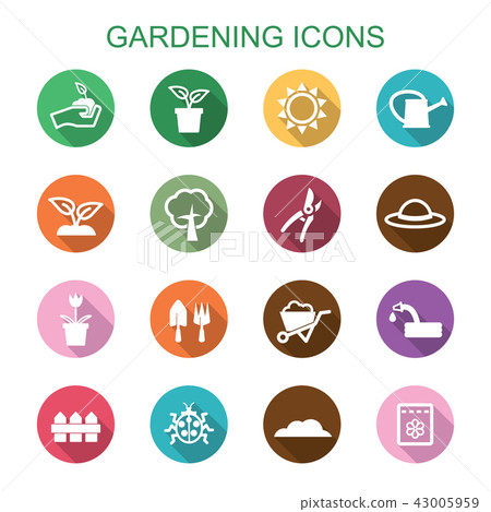 gardening long shadow icons 43005959