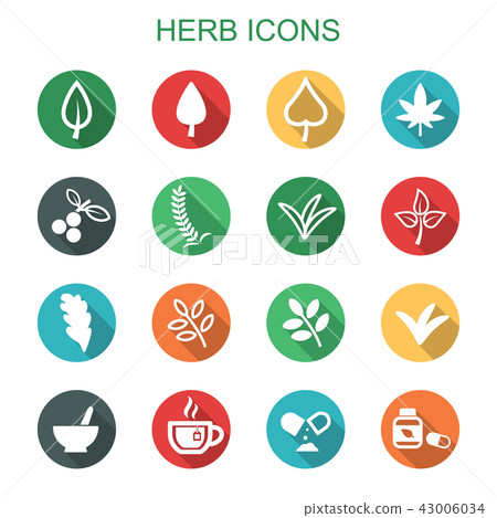 herb long shadow icons 43006034