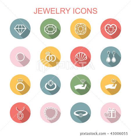 jewelry long shadow icons 43006055