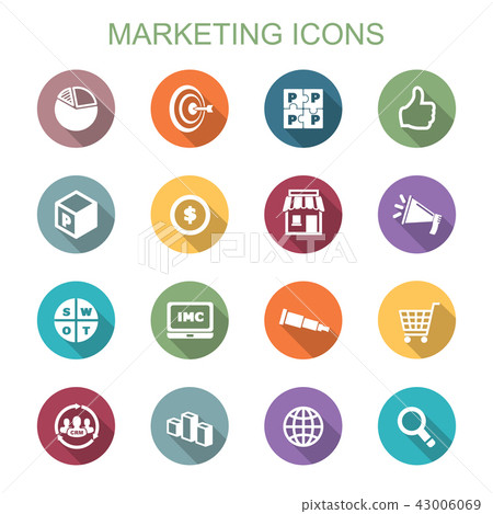 marketing long shadow icons 43006069