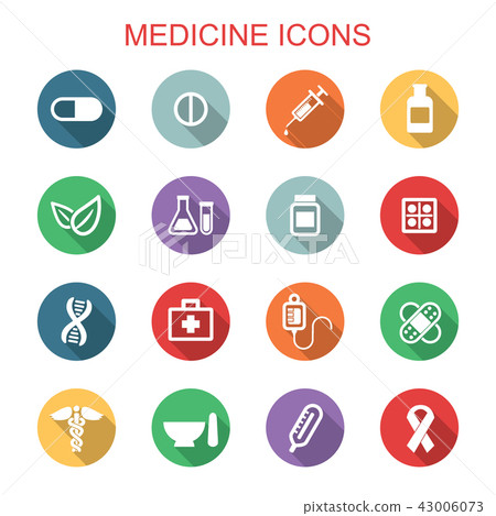 medicine long shadow icons - Stock Illustration [43006073] - PIXTA