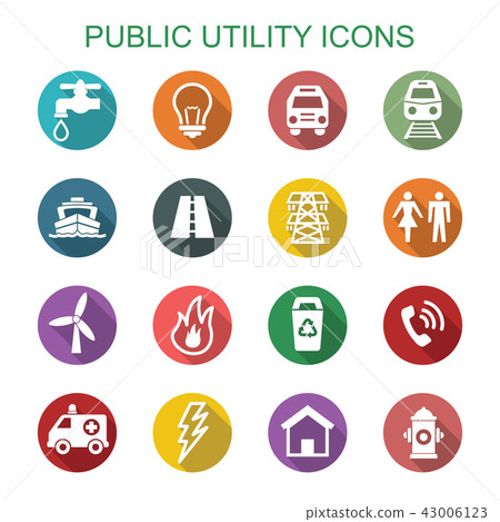 public utility long shadow icons public utility long shadow icons 43006123